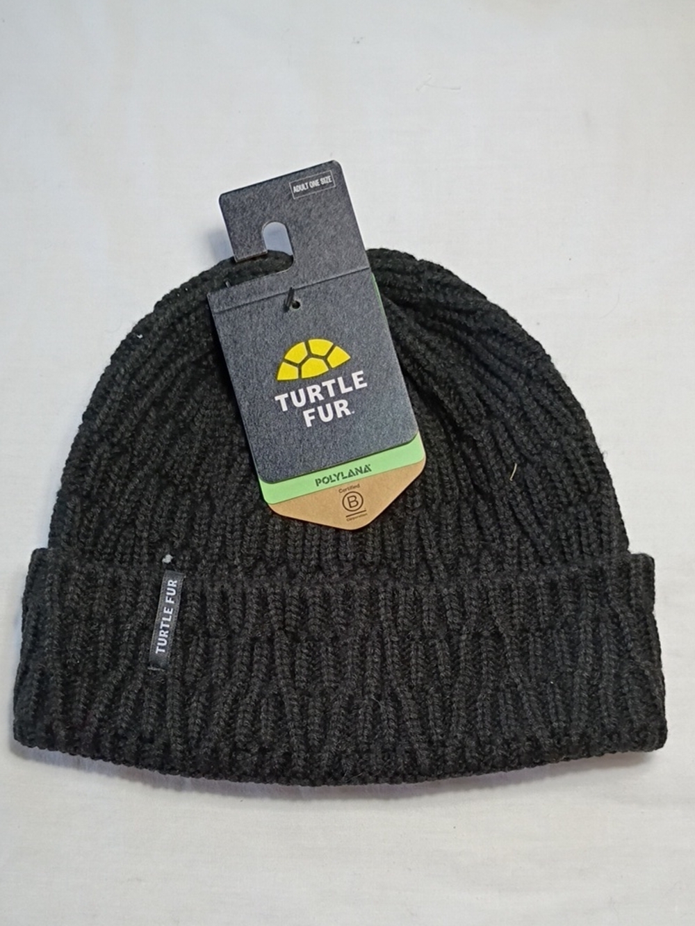 NWT Turtle Fur Polyana Alfie Black Knit Cuffed Beanie Adult One Size Winter